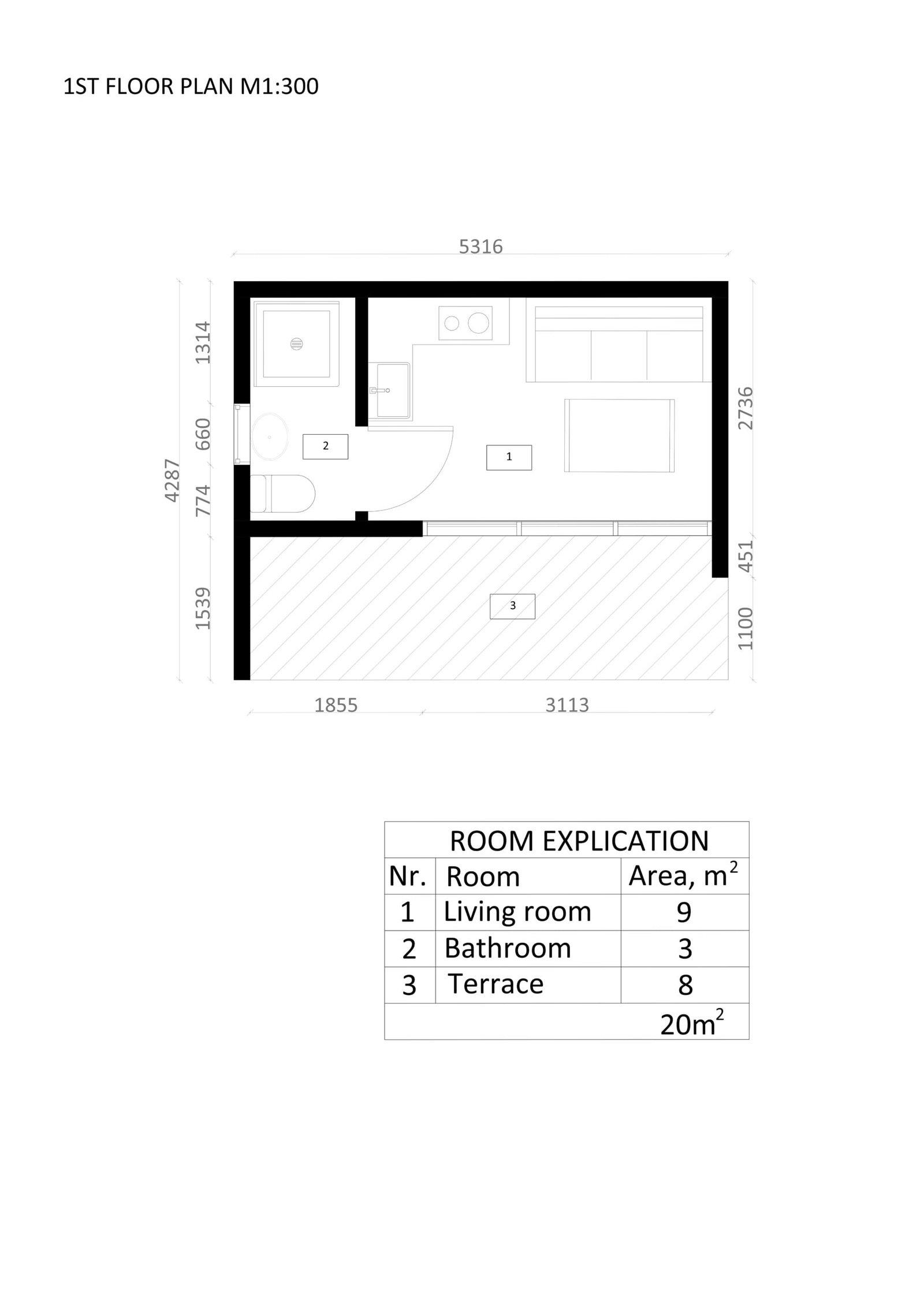 Mobil Home Tarifa, 20 m² by Casitas Prefabricadas — image 5