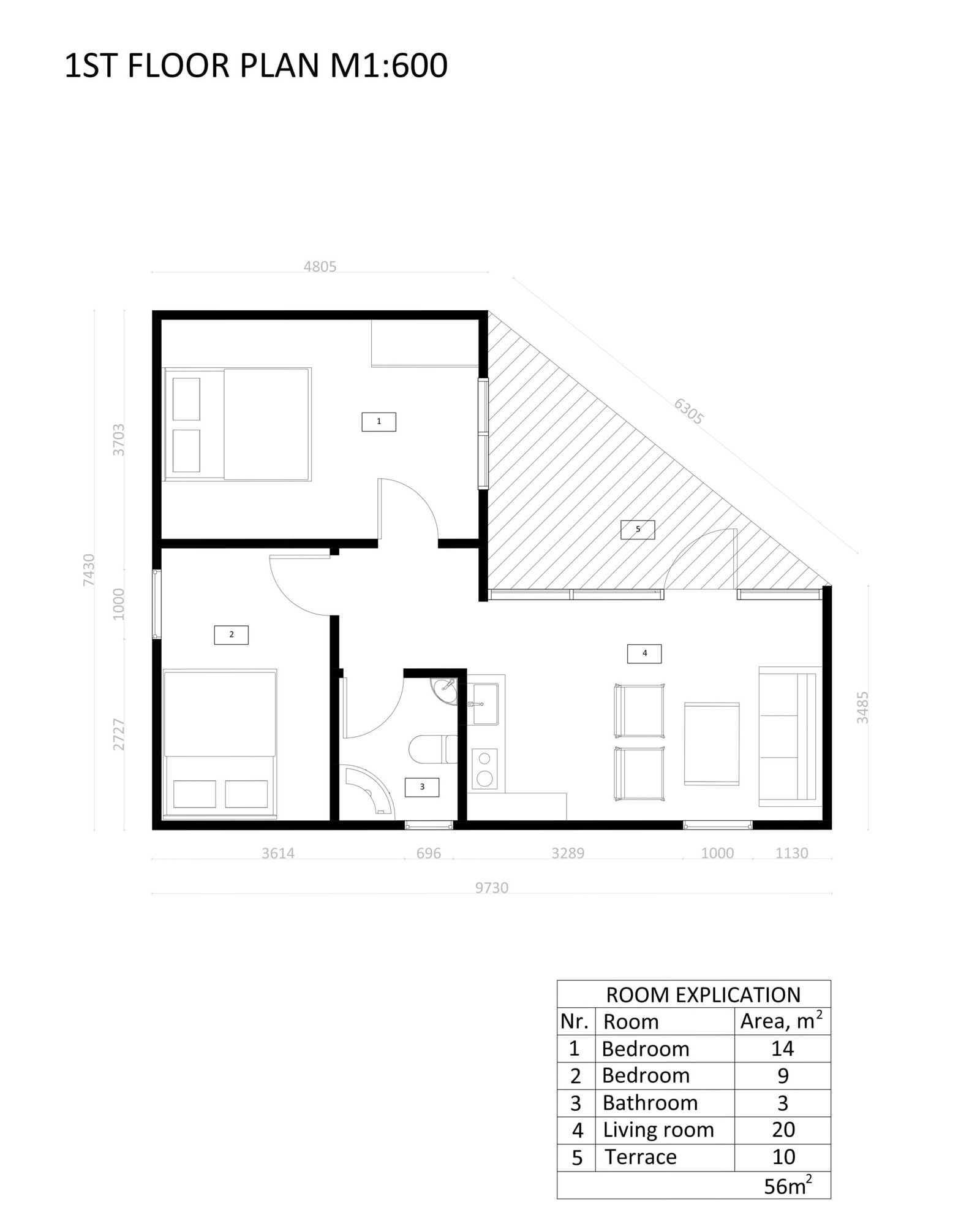 Modular Home Manchester, 56 m² by Casitas Prefabricadas — image 5