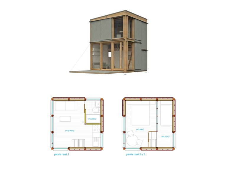casa de madera pequeña 3×3+2A by Ubuild — image 3