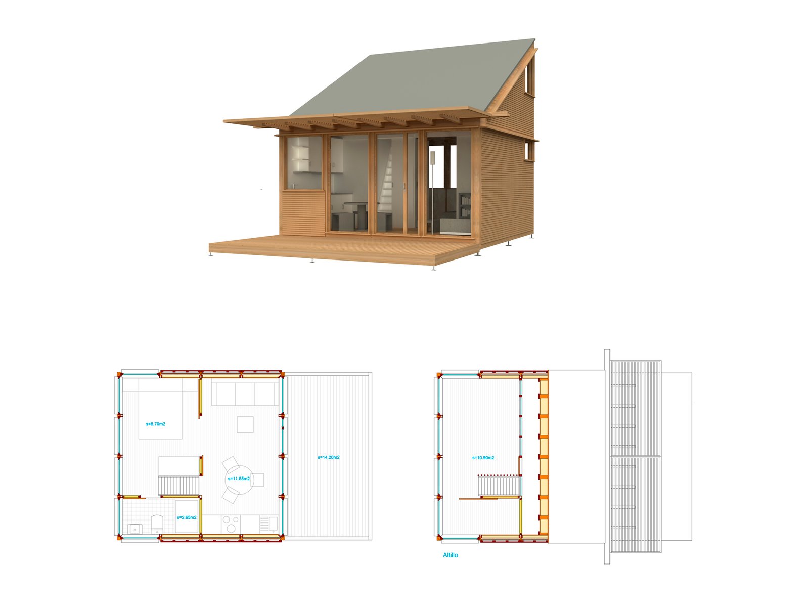 casa prefabricada de madera pequeña 4×4+A by Ubuild — image 1