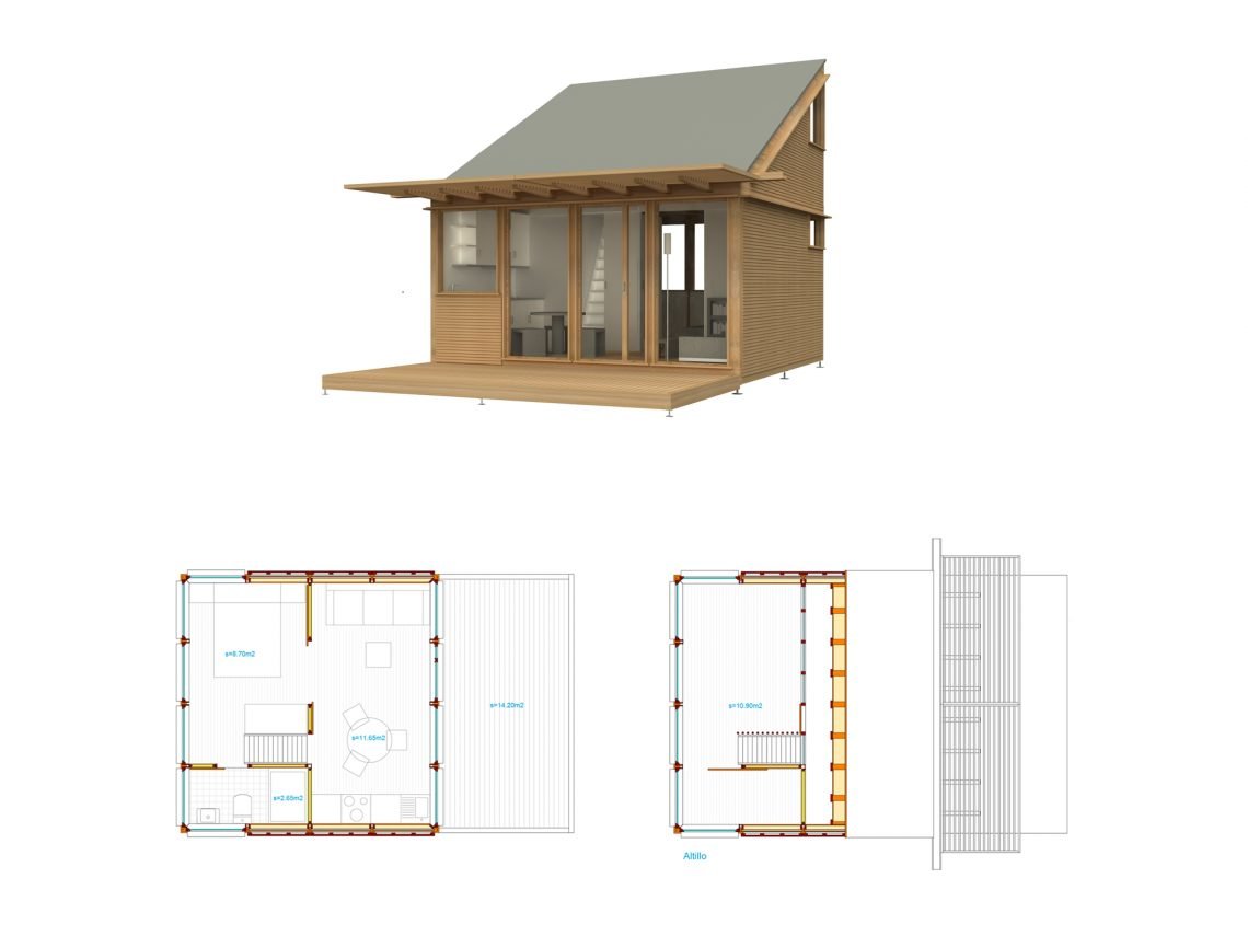 casa prefabricada de madera pequeña 4×4+A by Ubuild — image 2